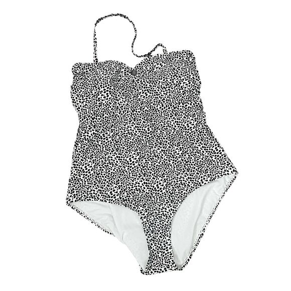 Decree Women's Halter One-Piece Adjustable Back Swimsuit in Dalmatian Print (2X) - Picture 1 of 3